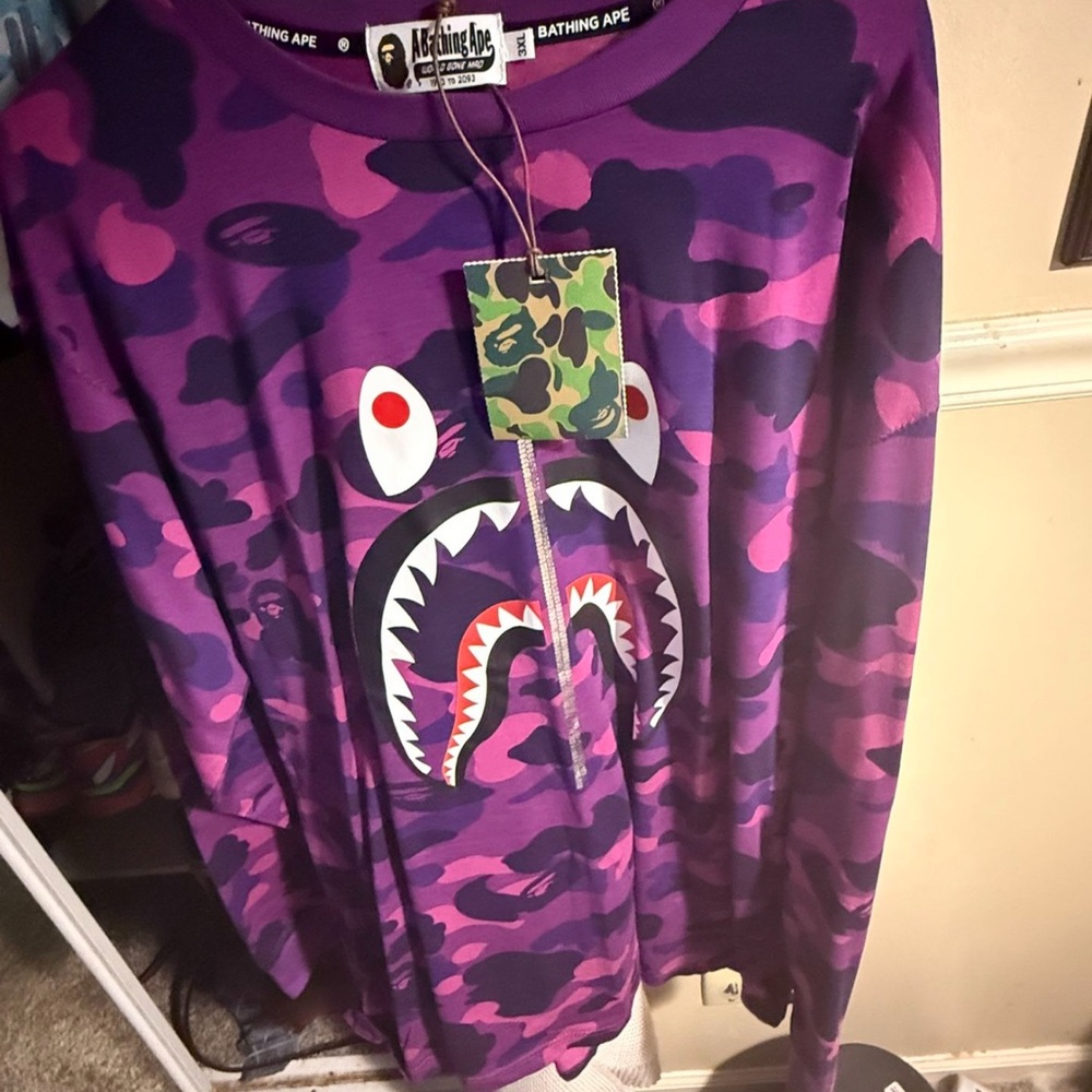 Bape Purple Long Sleeve Tee